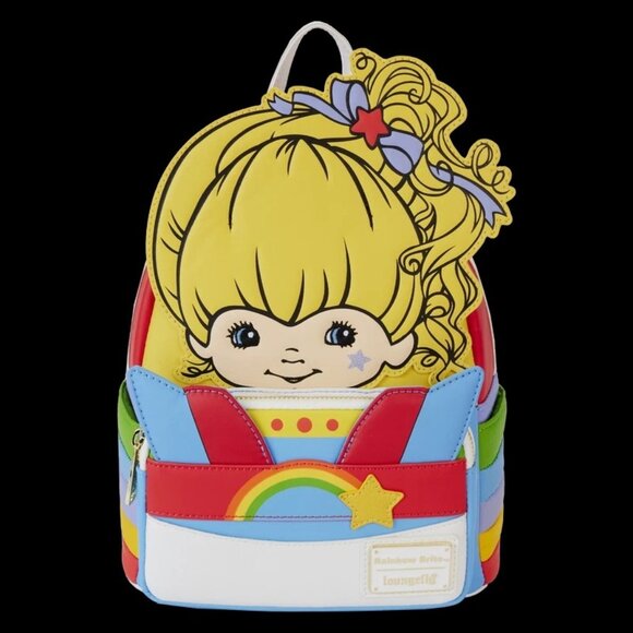 NWT Loungefly Rainbow Brite Mini Backpack Faux Leather Colorful Straps - Picture 4 of 6